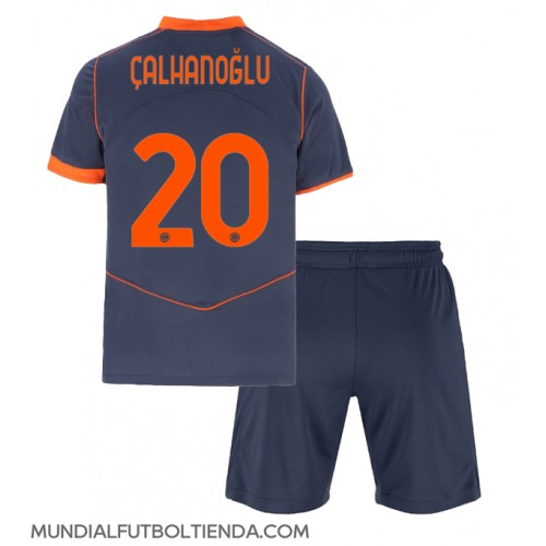 Camiseta Inter Milan Hakan Calhanoglu #20 Tercera Equipación Replica 2025-26 para niños mangas cortas (+ Pantalones cortos)